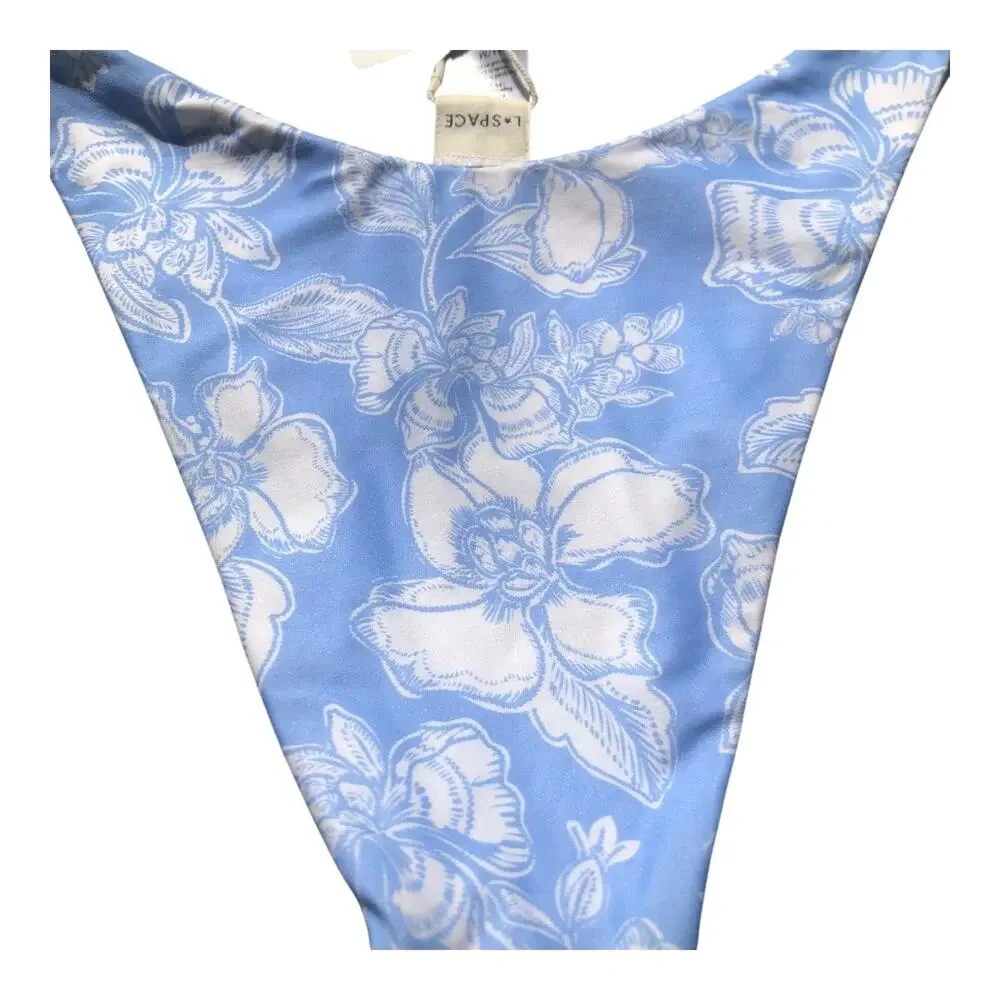 L*Space Eco Chic Bitsy Cut Bikini Bottom Bali Bloom Print Women’s Medium NWT